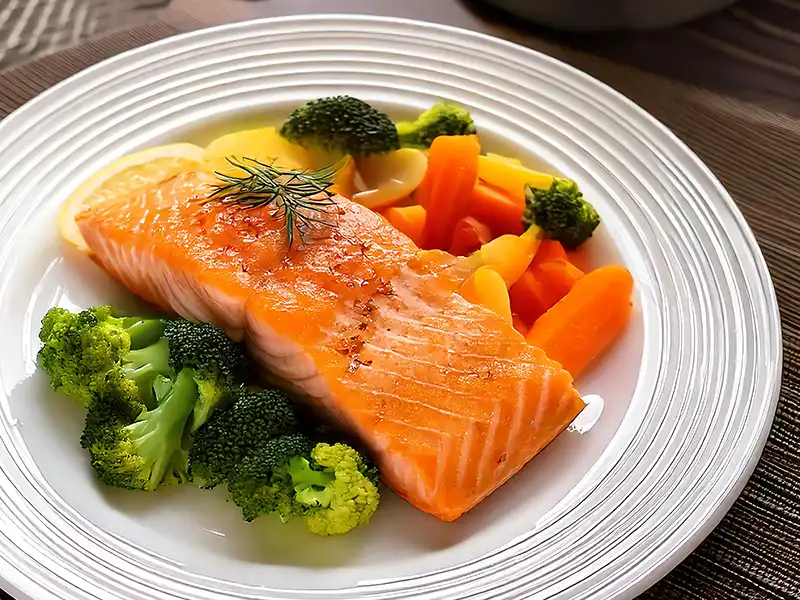 Cena Ligera para Ganancia Muscular Salmón a la Plancha con Verduras